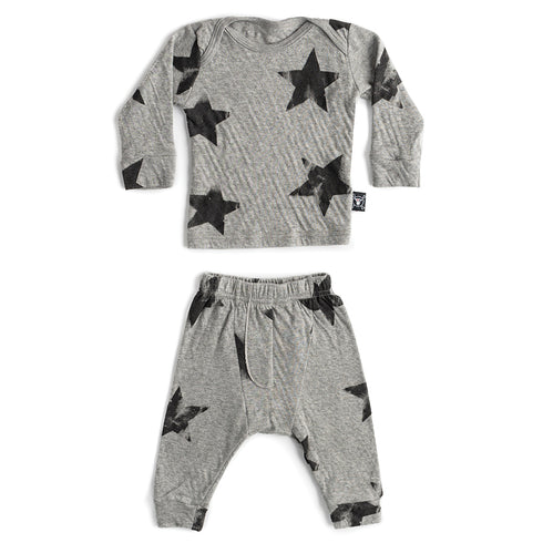 Conjunto Soft Faded Star Baby Gray