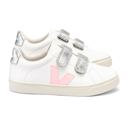 Tenis Esplar Velcro Extra White Petale Silver